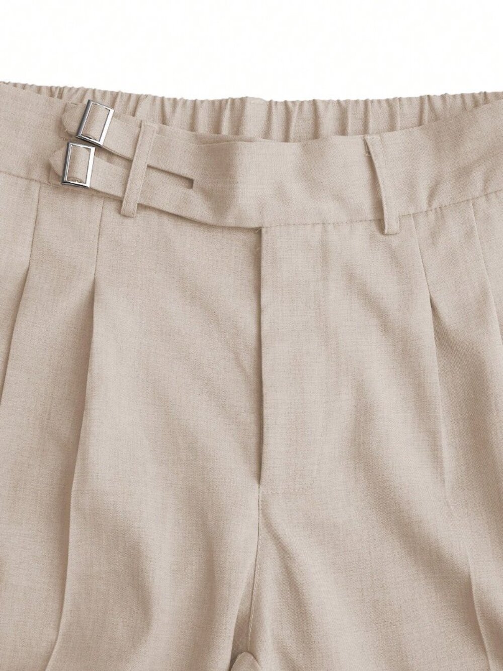 Beige Casual Men's Tapered Suit Dress Formal Pants - Picture 5 of 5